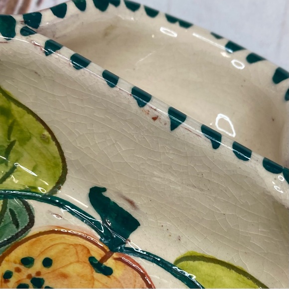 Pottery Olive Dish Signed Hand Painted & Glazed - Picture 5 of 14